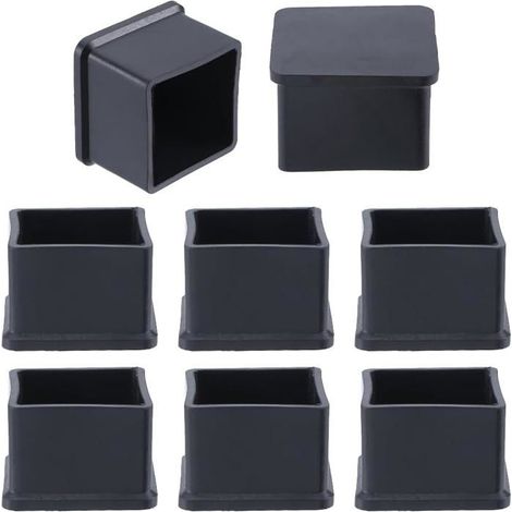 Compatible 8 Couvre-Pieds Chaise Carrés – Noir, 35x35mm (1/4)