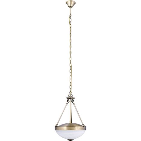 Lampada a sospensione in metallo Marlene bronzo vetro / vetro pietra riso Ø32cm H: 48cm (1/4)