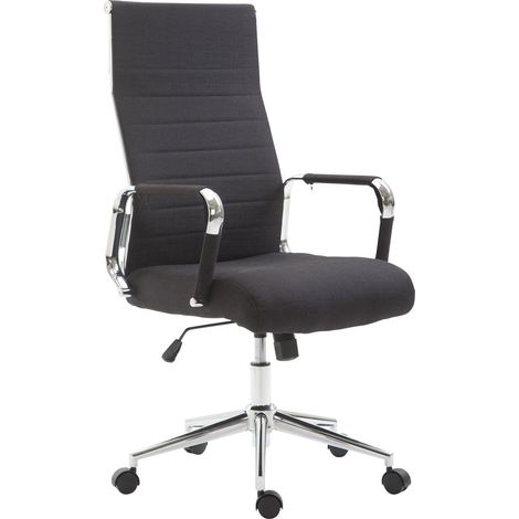 Sedia da ufficio in tessuto nero con seduta girevole imbottita BUR10232