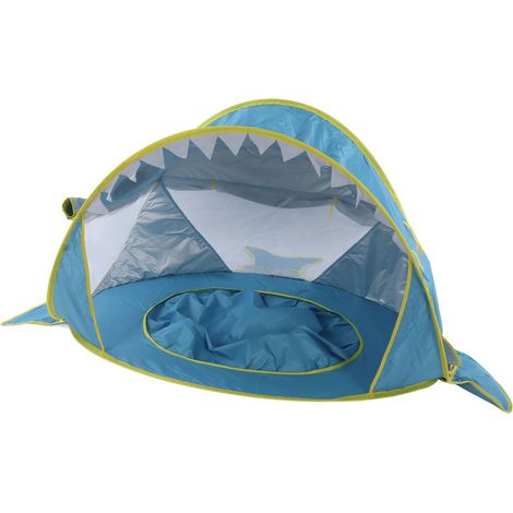 Tente de plage pour bébé, protection UV, stable, coupe-vent, portable, pare-soleil extensible pour bébés, bleue (1/5)