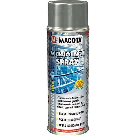 Macota Vernice Acciaio INOX spray anti graffio anticorrosione bomboletta 400 ml – tinta CHIARA (1/2)