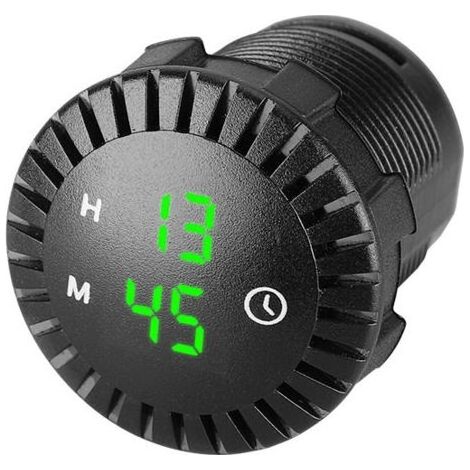 Horloge LED de voiture Horloge tactile Horloge numérique de voiture étanche 12V / 24V Mini horloge digitale led Mini Horloge De Moto Diamètre de 2,01 pouces pour Voitures, navires, SUV (1/4)