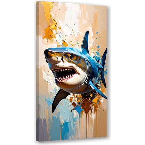 Tableau déco Requin Poisson Animal marin 50x100 (1/4)