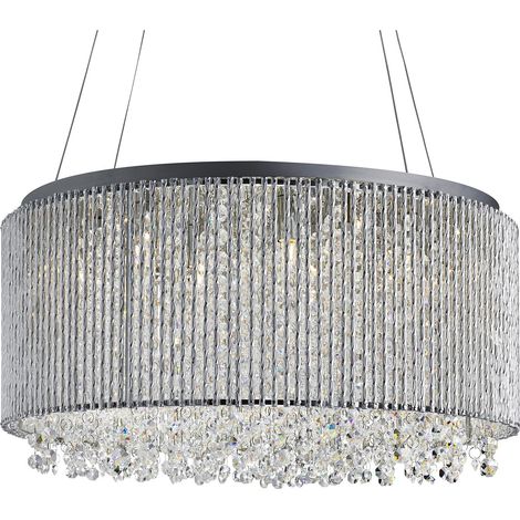 Searchlight Beatty - Sospensione a soffitto a 8 luci cromata con cristalli, G9 (1/5)