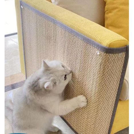 Planche à gratter verticale en bambou pour chat, une seule pièce, grande, résistante aux rayures et à l'usure, la planche à gratter pour chat recouvre entièrement le canapé pour le protéger (beige)