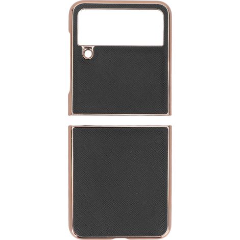 Housse pliante en cuir pour Samsung Galaxy Z Flip4, étui protecteur antichoc, ajustement parfait, résistant aux rayures, noir (1/5)