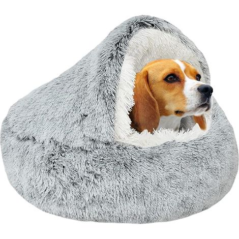 Lit apaisant pour Chien Lit Moelleux en Peluche pour Animaux de Moins de 10 kg, lit Lavable Anti-anxiété pour Petits et Moyens Chiens, Douillet et Chaud en Forme de Donut pour Chats et Chiens (1/5)