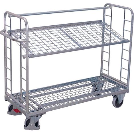 VARIOfit Etagenwagen mit 2 Drahtgitterböden verzinkt 1.355 x 550 mm (1/3)
