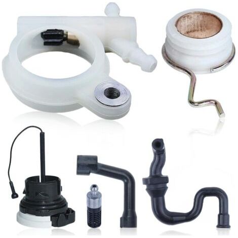 Oil Pump with Fuel Tank Cap for Stihl MS251 MS231 MS231C MS251C Chainsaw Spare Parts with Worm Screw Fuel Filter Oil Hose 11436403201(3)