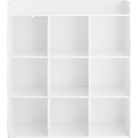 SoBuy KMB120-W Libreria Montessoriana per Bambini Scaffale Portagiochi con 9 Scomparti Aperti Libreria da Terra per Cameretta 95x34x105 cm Bianco
