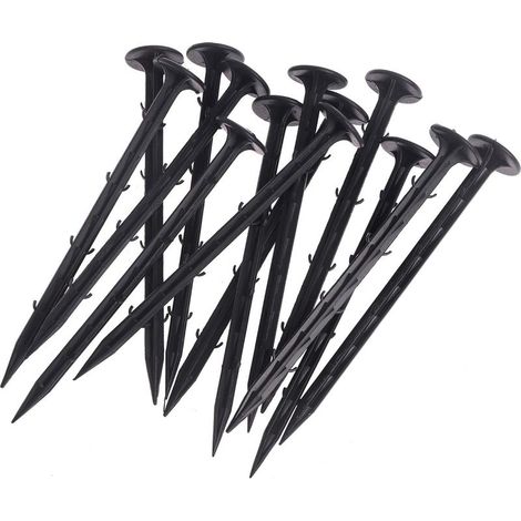 Piquets de Fixation pour Jardin 200mm 20Pièces pour la Fixation des Tissus Anti Mauvaises Herbes - Ancrage de Sol en Plastique ou Filet Anti-Taupe (1/5)