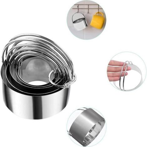 5PCS Emporte-pièce, Acier inoxydable, Poignée arquée, 5 tailles, Pour gâteau, Pâtisserie, Biscuit (1/4)