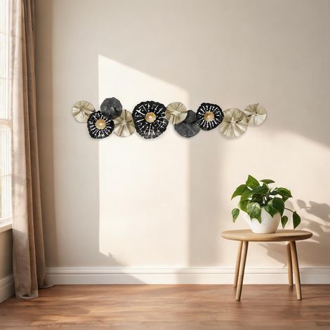 Métal noir et doré décoration murale moderne 134 cm en métal (1/5)