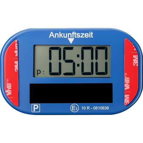 Wiltec Disco orario digitale per parcheggio con pannello solare - cambio automatico dell'ora e omologazione KBA (1/5)