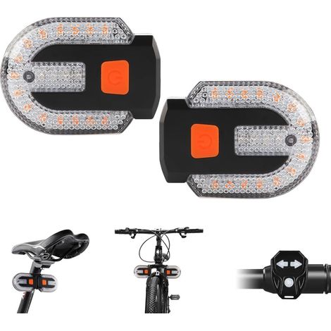Fahrradrücklicht mit Blinker, geteiltes Rücklicht mit drahtloser Fernbedienung, USB-wiederaufladbares Rücklicht, Sicherheitswarnleuchten für Fahrräder, 5 Modi