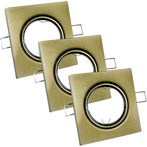 Faretto incasso quadrato patina oro orientabile 3x Polux (1/4)
