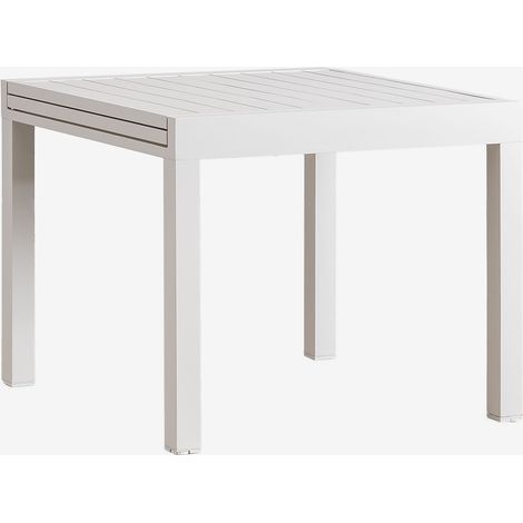 SKLUM Starmi ausziehbarer Gartentisch 90-180x90 cm aus Aluminium Gardenia Weiß                                  