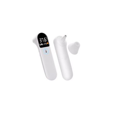 Thermomètre frontal et auriculaire pour bébés et adultes - Alerte fièvre - Mesure de la température des aliments - Haute précision - Écran LCD (1/4)