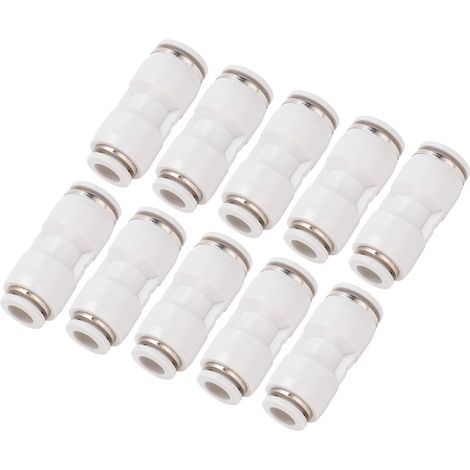 10 Pièces Raccords Réducteurs Droits Pneumatiques à Détente Rapide, Blanc, PG16-12