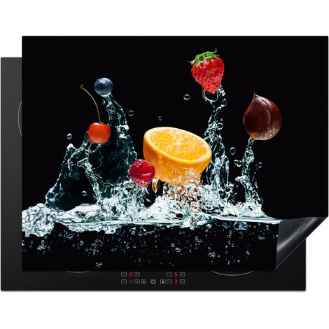 PROTECTION PLAQUE INDUCTION Eau - Fruit - Orange - Fraise - Cerise - Noir Couvre Plaque De Cuisson 77x59 cm