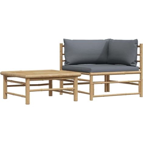 Maison Exclusive - 2-tlg. Garten-Lounge-Set mit Dunkelgrauen Kiss