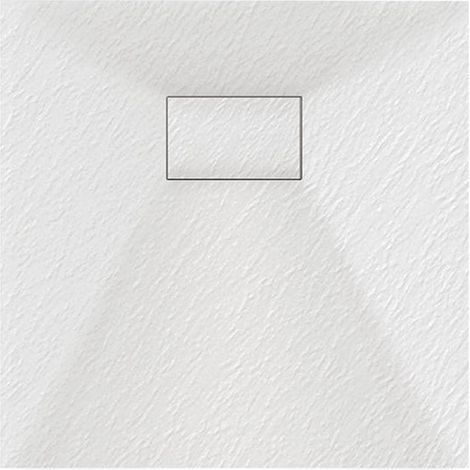 Luxury 900 x 900mm Low Profile Textured Shower Tray and Waste - Square White (1/2)