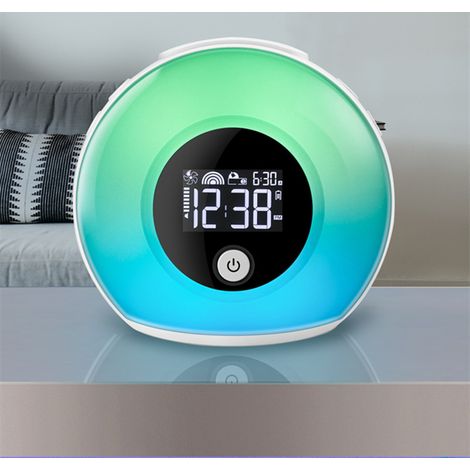 Réveil avec Lumière et Haut-Parleur Bluetooth, Veilleuse pour Enfants, 4 Niveaux de Luminosité et Lumière Colorée, Réveil Numérique pour Les Enfants, Les Adolescents et la Chambre à Coucher (1/5)
