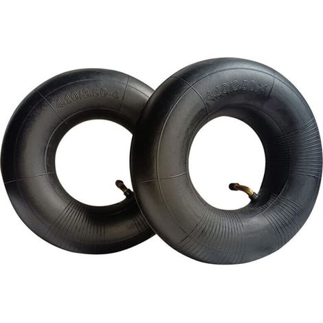 Lot de 2 tuyaux de 4,10/3,50-4 pouces pour roue d'air, diable, pneu de diable, pour chariot à main, chariot de transport, chariot de jardin, tondeuse à gazon H546