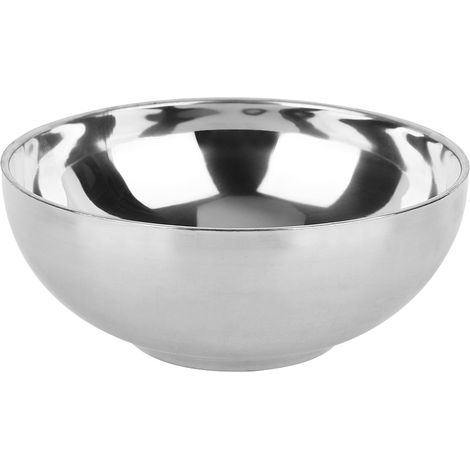 Bol à soupe double couche en acier inoxydable pour nouilles, récipient pour aliments et fruits (petit) (1/5)