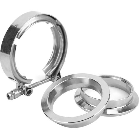 Collier de serrage V-Band en acier inoxydable de 2,5 pouces, bride plate en acier doux, excellente étanchéité. (1/5)