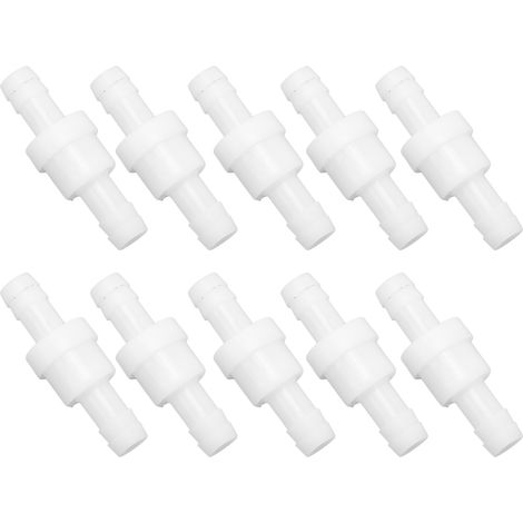 PE 10mm weißes Rückschlagventil, Packung mit 10 Stück, Einwegventil für Aquarienluftpumpen, industrielle chemische Anwendungen, einfacher Einweganschluss. (1/5)