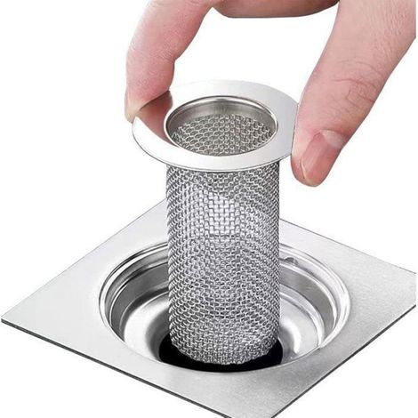 Bonde de sol de salle de bain en acier inoxydable 4 pièces - convient pour lavabo, évier (1/5)
