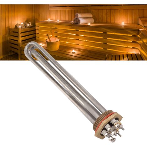 Resistencia de tubo de inmersión de 6 kW y 230 V para calentadores de agua eléctricos, saunas y jacuzzis, elemento calefactor de acero inoxidable, para uso doméstico, en hoteles o en centros deportivo