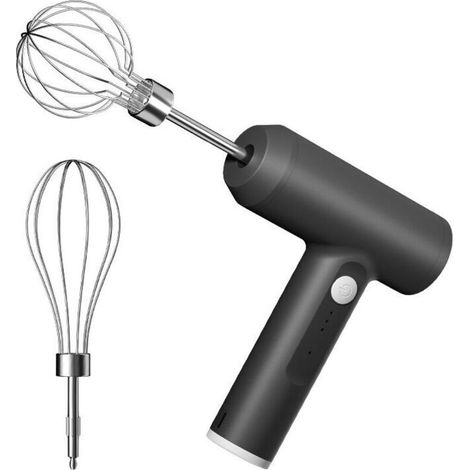 Batteur électrique à deux fouets. Robot pâtissier. Fouet à 3 vitesses. Batteur à main vertical sans fil avec séparateur d'œufs pour la pâtisserie. Crème aux œufs. (1/5)