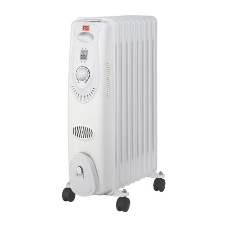 Radiateur à bain d'huile RS PRO, 2KW, Posé au sol ( Prix pour 1 ) (1/2)