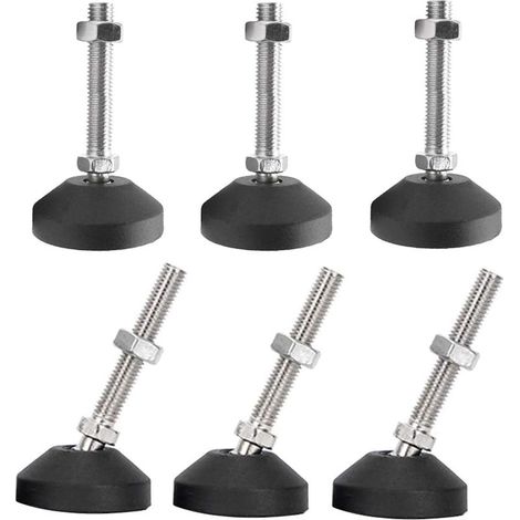 Paquet de 6 Pieds Réglables Universels en Silicone D40 M8 50 M8 Base Pivotante Articulé en Nylon Filetée Patins de Glissement Pieds de Table (1/5)