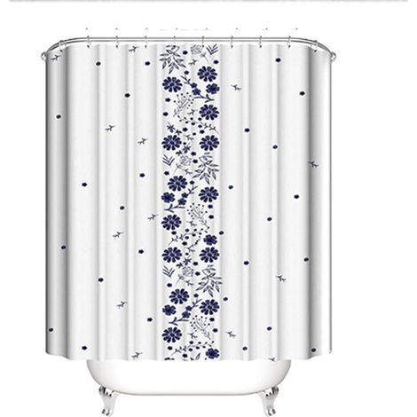 Das 4-teilige Set beinhaltet einen bedruckten Duschvorhang, einen wasserdichten Badewannenvorhang, eine Badematte, eine WC-Matte und eine rutschfeste und saugfähige Badezimmermatte. Abmessungen (1/5)