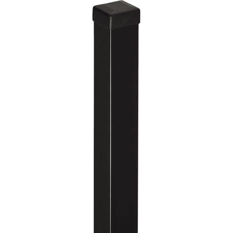 Poteau à sceller 215cm acier galvanisé noir 8x8cm