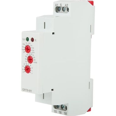 Relais temporisé multifonctionnel GRT8-M1, 10 positions, montage sur rail DIN, 12-240 V CA/CC (1/5)