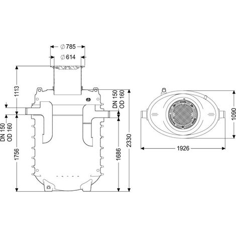 KESSEL 95085-120B-DR Séparateur de graisses EasyClean encastrable