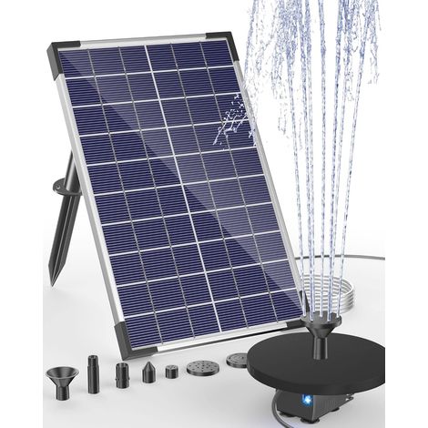 Pompe à eau solaire pour bain d'oiseaux, kit de panneau solaire 5 W, fontaine solaire d'extérieur