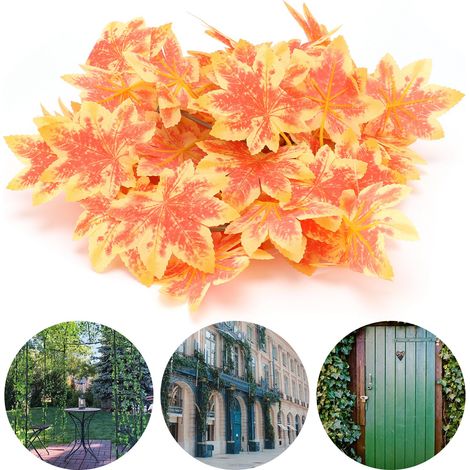 Hintergrunddekoration für Schlafzimmer, Empfangshalle, Garten, Büro oder Zuhause: 1,6 m (5,25 Fuß) künstliches rotes Ahornlaub - Ideal für Hochzeiten, Partys und Gärten. (1/5)