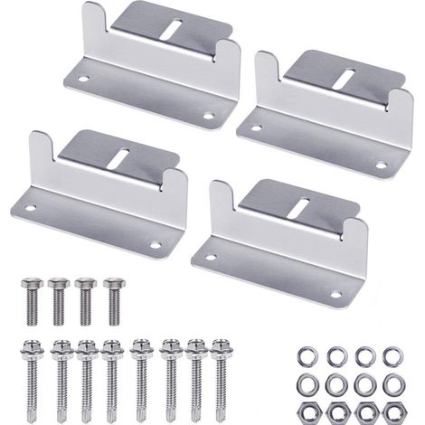 Kit de fixation en Z Alcapower pour panneaux solaires photovoltaïques jusqu'à 300 W, kit complet avec vis de fixation incluses, haute résistance (1/2)