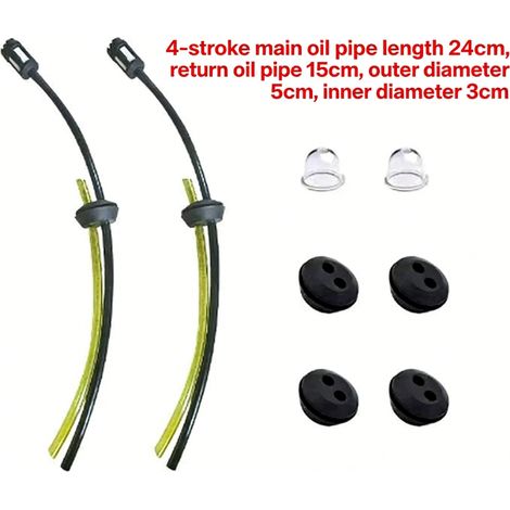 Fuel hoses and fuel filters for lawnmowers, hedge trimmers, edge trimmers, and brush cutters (8-piece set) (1/4)