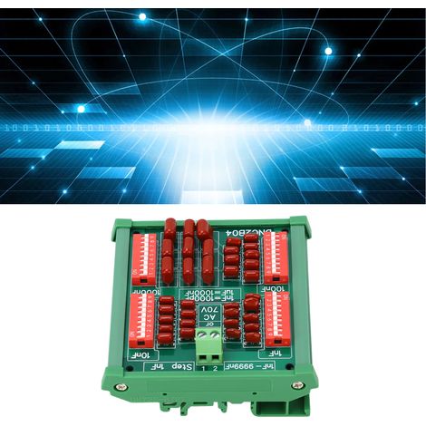 Programmierbarer Kondensator mit 4 Dezimalstellen, 1 nF bis 9999 nF, mit Leiterbahn, für Leiterplatten. Polypropylen-Folienkondensator, 100 V DC / 70 V AC. Teilenummer DNC2B04. (1/5)