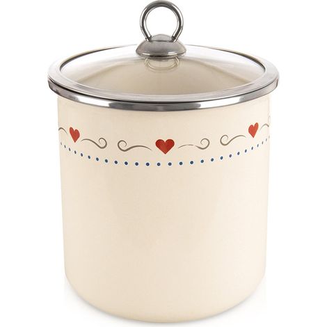 Contenitore per alimenti Tonca in smalto con coperchio in vetro da 1,4 l (1/5)