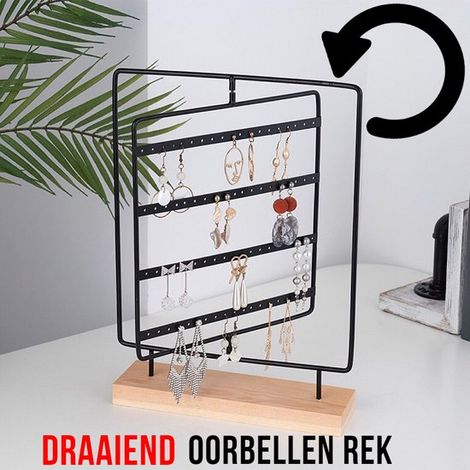 Présentoir à bijoux en fer forgé, présentoir pour boucles d'oreilles, colliers, pendentifs et bagues, présentoir à bijoux à plusieurs niveaux pour bracelets et boucles d'oreilles (1/5)