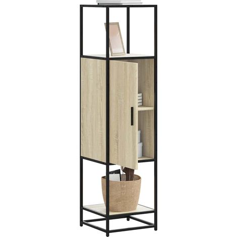 Highboard Sonoma-Eiche 35,5x35x139 cm Holzwerkstoff Metall