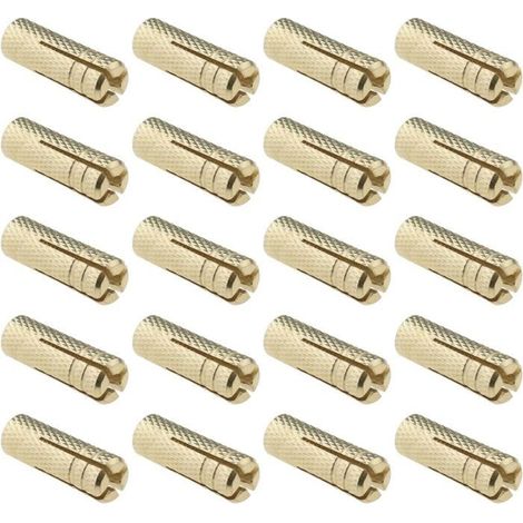 20pcs M8 Boulons d'expansion à Motif de Pression Interne en Laiton Chevilles d'Ancrage Mural Quincaillerie de Fixation Enfichable (1/3)