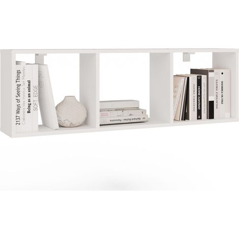 Cobi 1x3 Hängeregal – modernes Wandregal mit 3 Fächern, mattweiß (1/5)